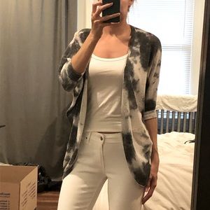 Blue & white tie-dye cardigan - S